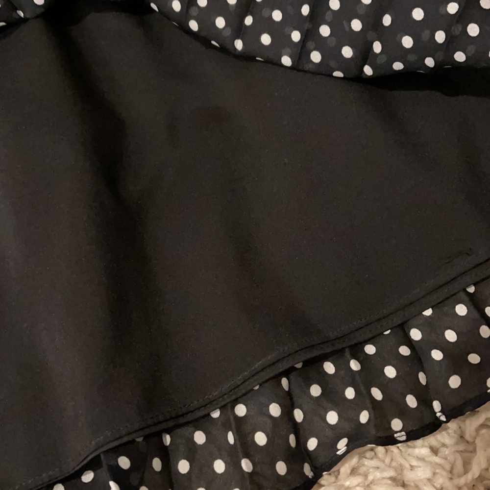 Loft Black & White Polka Dot Pleated Skirt - Picture 5 of 6